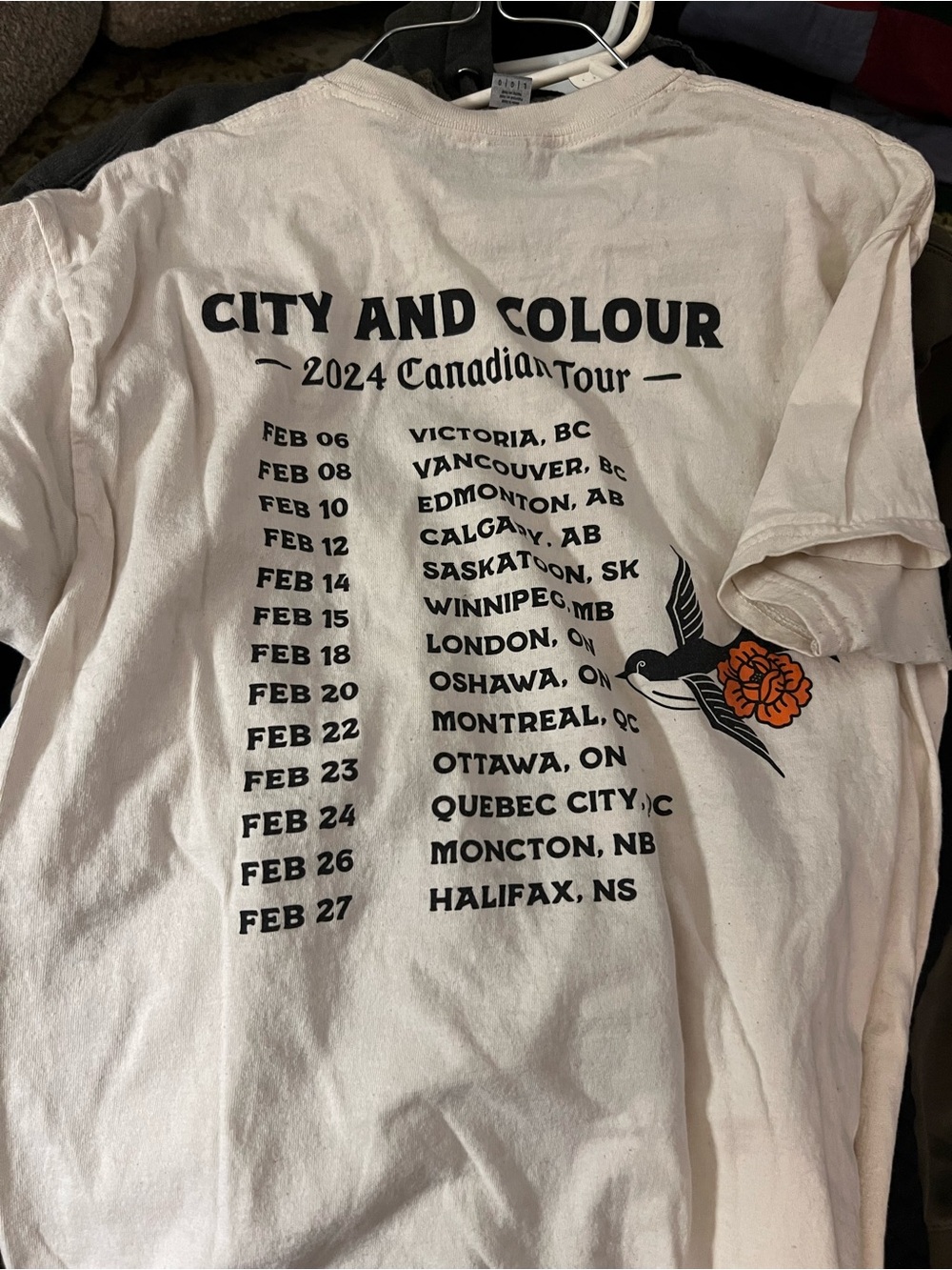 Gildan White Tee with Black Chest Print - Picture 3 of 3